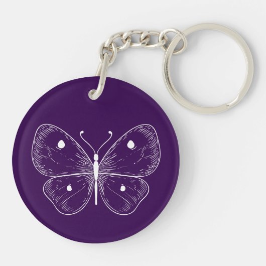 Delicate Sketch Butterfly キーホルダー (裏面)