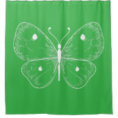 Delicate Sketch Butterfly シャワーカーテン (正面)