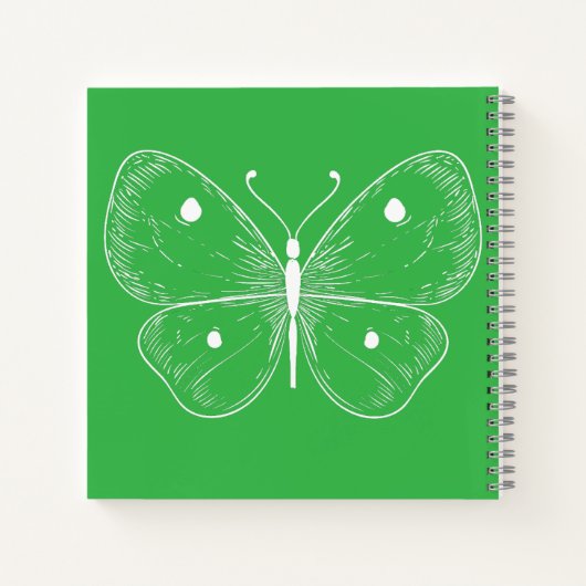 Delicate Sketch Butterfly ノートブック (裏面)