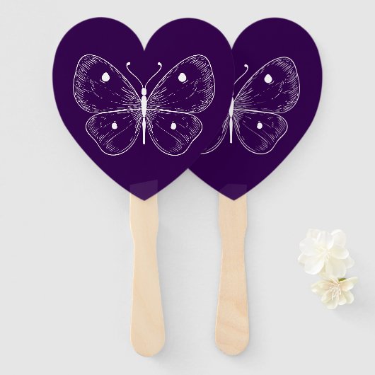 Delicate Sketch Butterfly ハンドファン (正面&裏面)