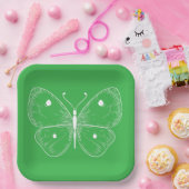 Delicate Sketch Butterfly ペーパープレート (パーティー)