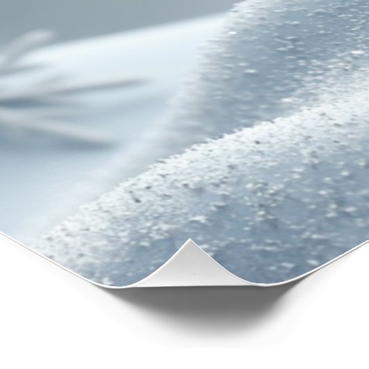 Delicate Snowflakes – Minimal Winter Wall Art ポスター (コーナー)