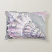 Delicate Soft Pastel Lilac Seashell アクセントクッション (裏面)
