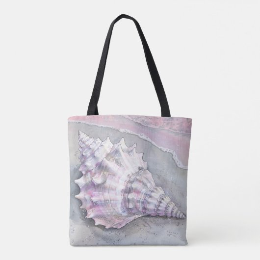 Delicate Soft Pastel Lilac Seashell トートバッグ (裏面)