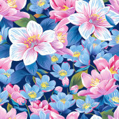 Delicate soft pastel pink floral gift bag wrap ミディアムペーパーバッグ