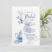 Delicate Sophisticated Blue Vintage Tea Set 招待状 (スタンド正面)