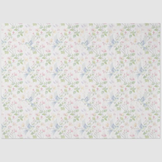 Delicate Spring Bird Custom - Floral Wrapping 薄葉紙 (正面)