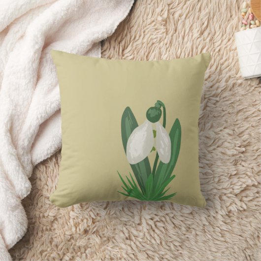 Delicate Spring Snowdrop Flower  クッション (ブランケット)