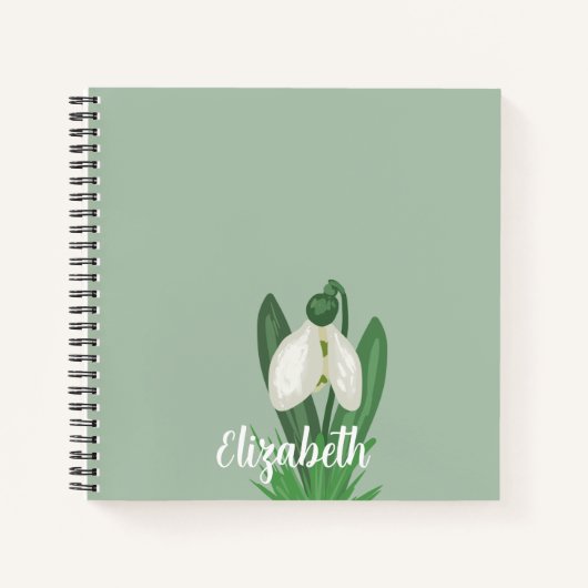 Delicate Spring Snowdrop Flower  ノートブック (正面)