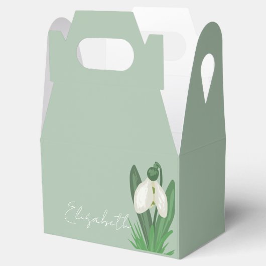 Delicate Spring Snowdrop Flower  フェイバーボックス (オープン)