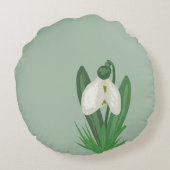 Delicate Spring Snowdrop Flower  ラウンドクッション (裏面)