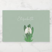 Delicate Spring Snowdrop Flower  リキュールボトルラベル (シングルラベル)