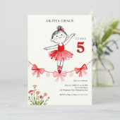 Delicate Sweet Red Ballet Girl Birthday LPM26 招待状 (スタンド正面)