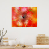 Delicate Tropical Flower in Orange and Yellow ポスター (キッチン)