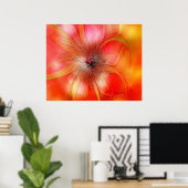 Delicate Tropical Flower in Orange and Yellow ポスター (ホームオフィス)