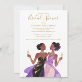 Delicate Two Sophisticated Women Bridal Shower 招待状 (正面)