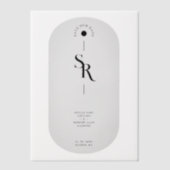 Delicate Vellum Transparency Elegant Black & White ベラム紙招待状 (正面)