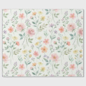 Delicate Watercolor Floral Seamless Pattern – Soft ラッピングペーパー (フラット)
