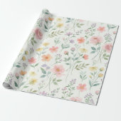Delicate Watercolor Floral Seamless Pattern – Soft ラッピングペーパー (アンロールド)
