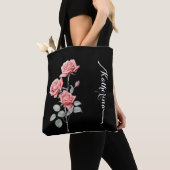 Delicate Watercolor Rose Personalized Tote トートバッグ (クローズアップ)