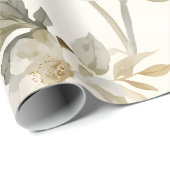 Delicate Watercolor White Floral Pattern ラッピングペーパー (ロールコーナー)