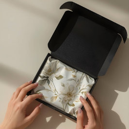 Delicate Watercolor White Floral Pattern 薄葉紙