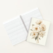 Delicate Watercolor White Flowers Botanical  ノートブック (内部)