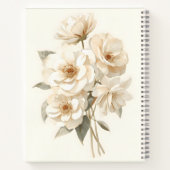 Delicate Watercolor White Flowers Botanical  ノートブック (裏面)