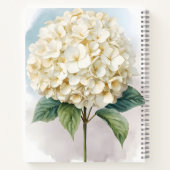Delicate Watercolor White Hydrangea Bloom ノートブック (裏面)