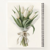 Delicate Watercolor White Tulip Bouquet ノートブック (裏面)