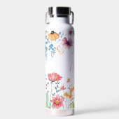 Delicate Watercolor Wildflower Personalized ウォーターボトル (正面)