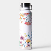 Delicate Watercolor Wildflower Personalized ウォーターボトル (背面)