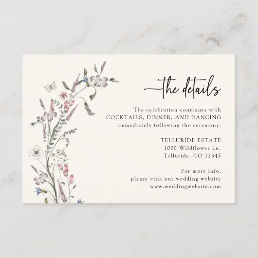 Delicate Wedding Details Insert Card エンクロージャーカード (正面)