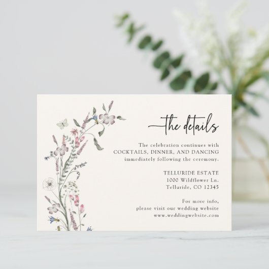 Delicate Wedding Details Insert Card エンクロージャーカード (スタンド正面)