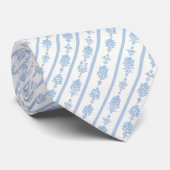 Delicate white and blue pattern neck tie ネクタイ (ロール)