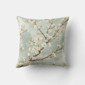Delicate White Blossom Branch Botanical  クッション (裏面)
