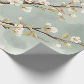 Delicate White Blossom Branch Botanical  ラッピングペーパー (角)