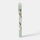 Delicate White Blossom Branch Botanical  iPhoneケース (左側面)