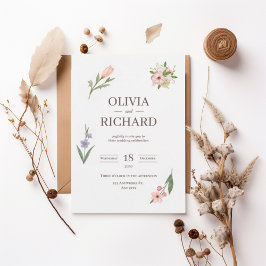 Delicate Wildflower Botanical Wedding Invitation 招待状