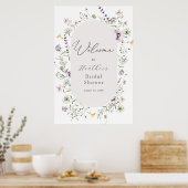 Delicate Wildflower Bridal Shower Welcome Poster ポスター (キッチン)