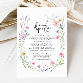 Delicate Wildflower Garden Wedding Details エンクロージャーカード