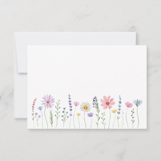 Delicate Wildflower Garden Wedding RSVP Card (裏面)