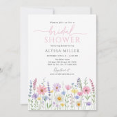 Delicate Wildflower Meadow Bridal Shower 招待状 (正面)