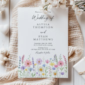 Delicate Wildflower Meadow Wedding 招待状