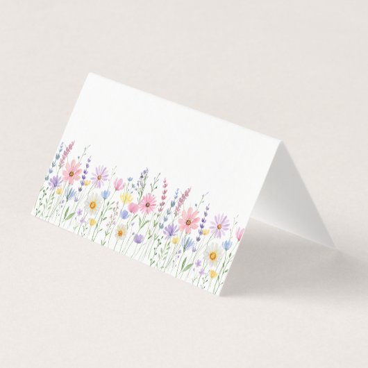 Delicate Wildflower Meadow Wedding Place Card (裏面)