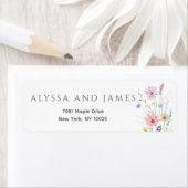Delicate Wildflower Meadow Wedding Return Address ラベル (インサイチュ)