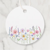 Delicate Wildflower Meadow Wedding Thank You フェイバータグ (裏面)