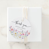 Delicate Wildflower Meadow Wedding Thank You フェイバータグ (インサイチュ)