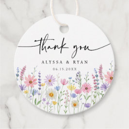 Delicate Wildflower Meadow Wedding Thank You フェイバータグ
