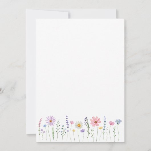 Delicate Wildflower Wedding Save the Date Card 招待状 (裏面)